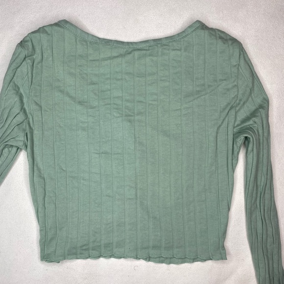 Shein Button Up Lettuce Edge Top & Button Up Rib-Knif Crop Top (Set of 2 Tops) - Picture 5 of 6